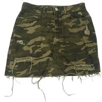 Khaki army riflová sukně New Look