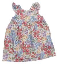Smetanovo-barevné květované šaty s volánky zn. H&M
