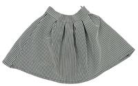 Černo-bílá pruhovaná žebrovaná kolová sukně M&S