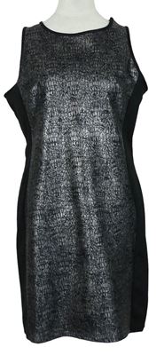 Dámské černo-stříbrné vzorované šaty Peacocks 