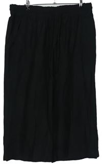 Dámské černé lněné culottes kalhoty Simply Be 