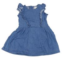 Modré riflové šaty s volánky C&A