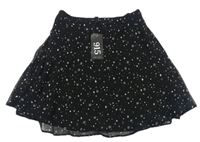 Černá šifonová sukně s hvězdami New Look