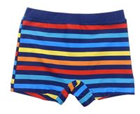 Tmavomodro-barevné pruhované nohavičkové plavky Matalan
