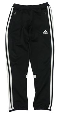 Černé sportovní funkční tepláky s logem Adidas