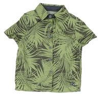 Zeleno-tmavošedá košile s listy Primark