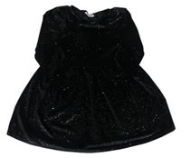 Černé třpytivé sametové šaty Matalan