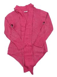 Růžový třpytivý svetrový cardigan 