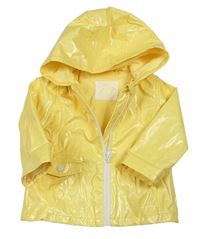 Žlutá třpytivá nepromokavá jarní bunda s kapucí F&F