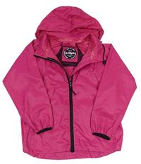 Růžová šusťáková bunda s kapucí 