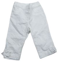 Bílé plátěné 3/4 kalhoty s mašlemi zn. Next