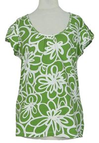 Dámské zeleno-bílé květované tričko Next 