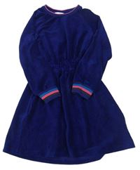 Námořnicky modré sametové žebrované šaty M&S