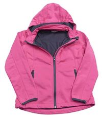 Růžová softshellová bunda s kapucí Pocopiano