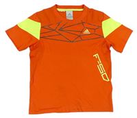 Oranžové sportovní tričko s potiskem Adidas