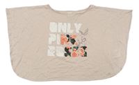 Světlerůžový oversize crop tričko s nápisem H&M