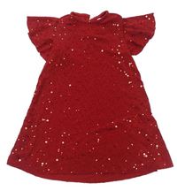 Červené flitrované šaty Next