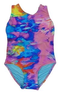 Barevné batikované jednodílné plavky Next