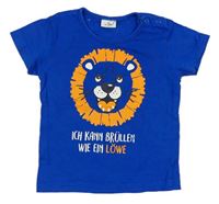 Královsky modré tričko se lvíčkem a nápisy orsolino