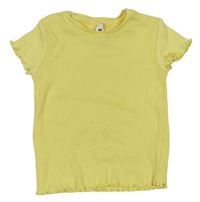 Žluté žebrované tričko 