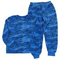 Modré vzorované sametové pyžamo Primark