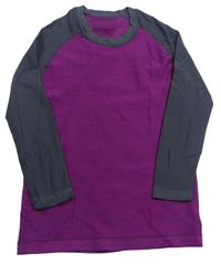 Tmavošedo-purpurové spodní funkční triko 