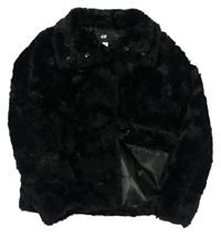 Černá kožešinová podšitá bunda zn. H&M