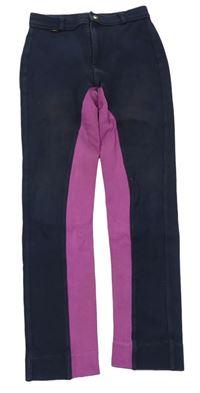 Tmavomodro-fialové jezdecké kalhoty 