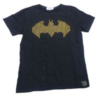 Černé tričko s netopýrem z kamínků - Batman zn. Next
