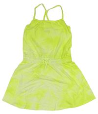Neonově zelené bavlněné šaty Benetton