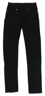 Černé plátěné elastické kalhoty Page