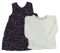 2set - Tmavomodré manšestrové šaty se srdíčky + triko Jasper Conran