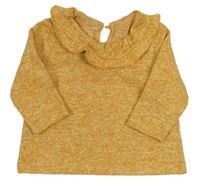 Medové melírované úpletové triko s volánem Matalan