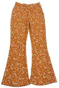 Hnědé květované flare kalhoty Matalan