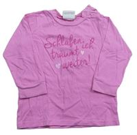 Růžové pyžamové triko s nápisem Topomini