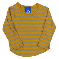 Šedohnědo-oranžové pruhované triko 