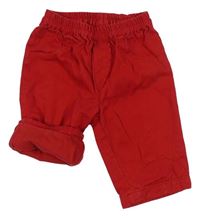 Červené plátěné podšité kalhoty