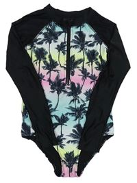 Černo-barevné UV plavky s palmami H&M