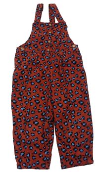 Hnědé manšestrové laclové kalhoty s leopardím vzorem Next