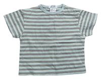 Šedo-modré pruhované tričko cocoon