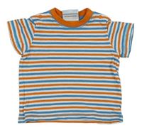 Bílo-modro-oranžové pruhované tričiko Topolino