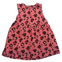 Červené šaty s leopardím vzorem F&F