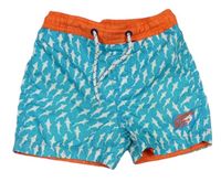 Modro-oranžové plážové kraťasy se žraloky Dopodopo