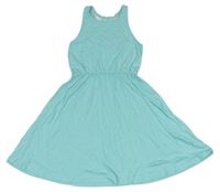 Pomněnkové bavlněné šaty s krajkou 