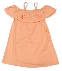 Neonově oranžové bavlněné šaty s volánem Matalan