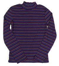 Fialovo-barevné pruhované triko se stojáčkem St. Bernard