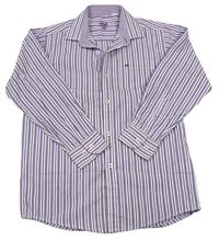 Fialovo-bílá pruhovaná košile 