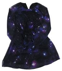 Černo-fialové šifonové šaty zn. H&M