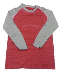 Červeno-šedé funkční spodní triko 