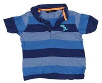 Tmavomodro-modré pruhované polo tričko s dinem George